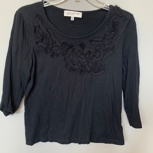 Jones New York cotton top with beads